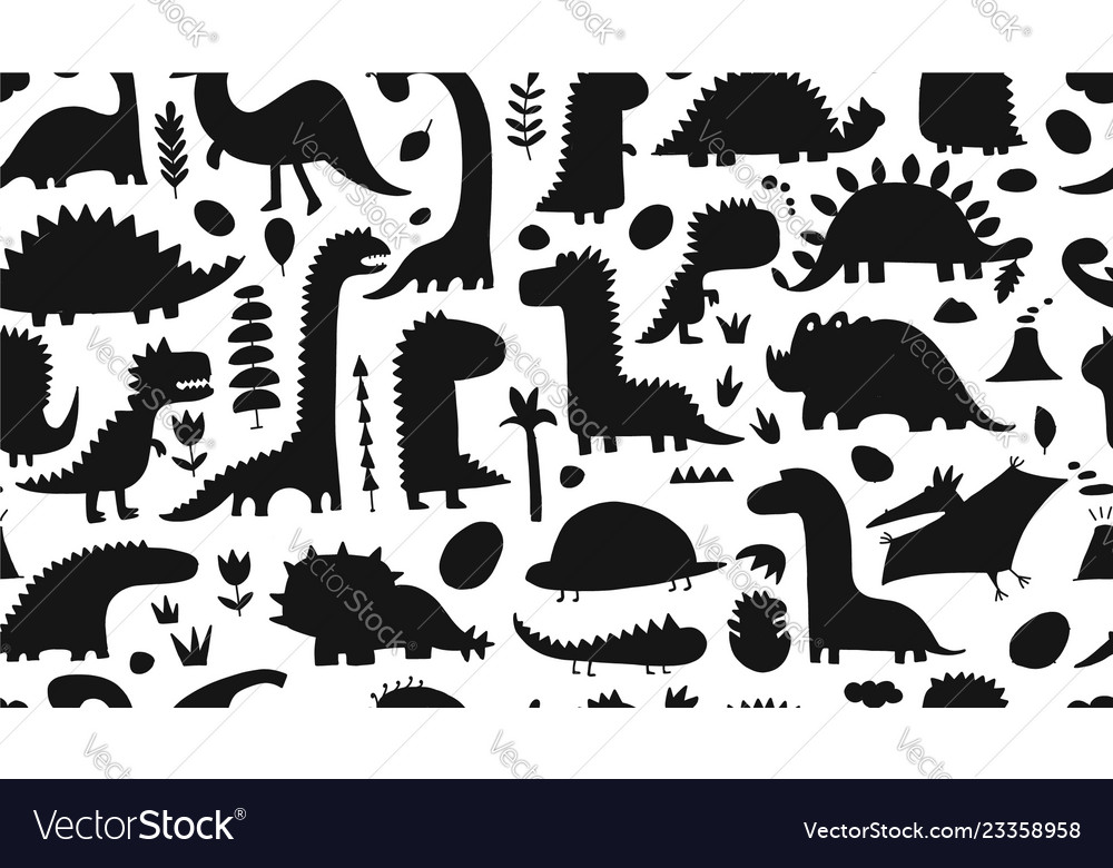 Funny dinosaurs seamless pattern for your design