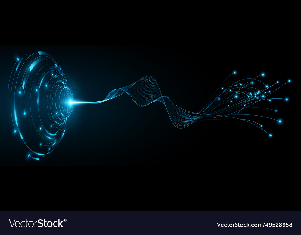 Futuristic hud circle with glowing neural