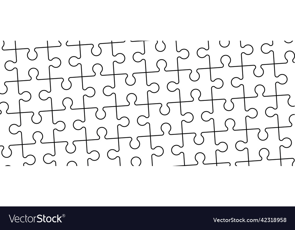 Jigsaw puzzle pieces connection line pattern