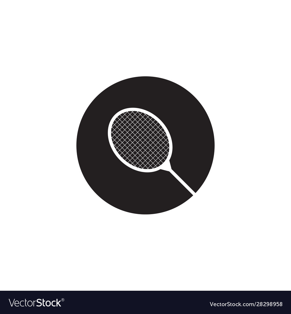 Racket badminton icon design template isolated