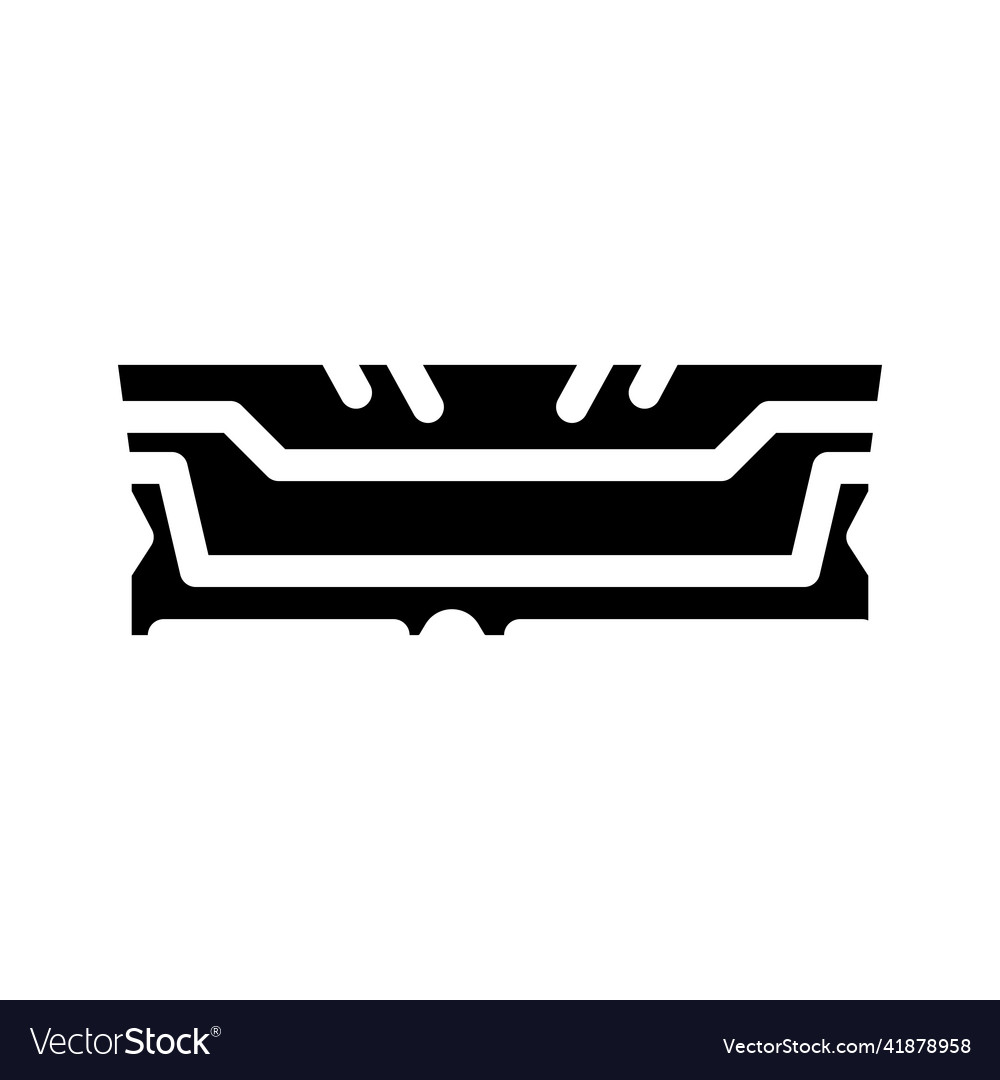 Ram computer part glyph icon vector image Ram computer part glyph icon