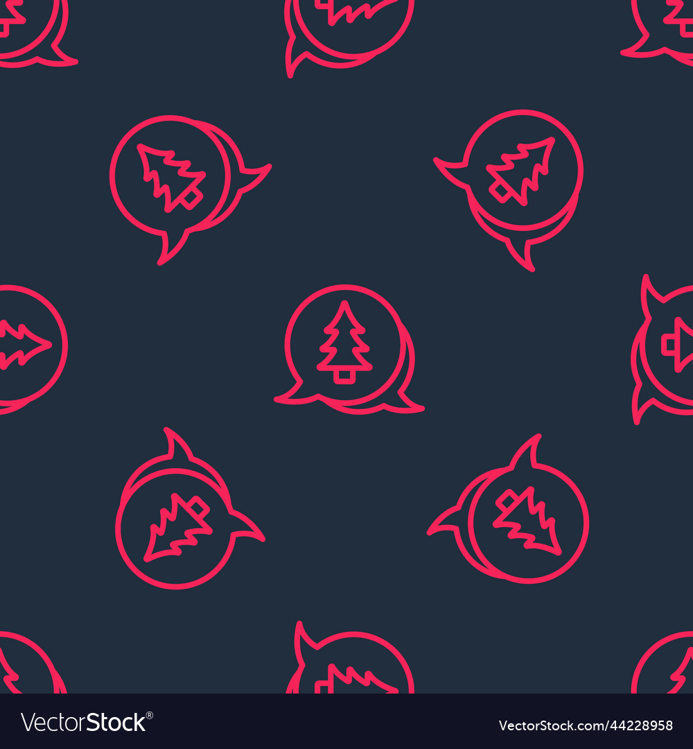 Red line tree icon isolated seamless pattern Vector Image Red line tree icon isolated seamless pattern