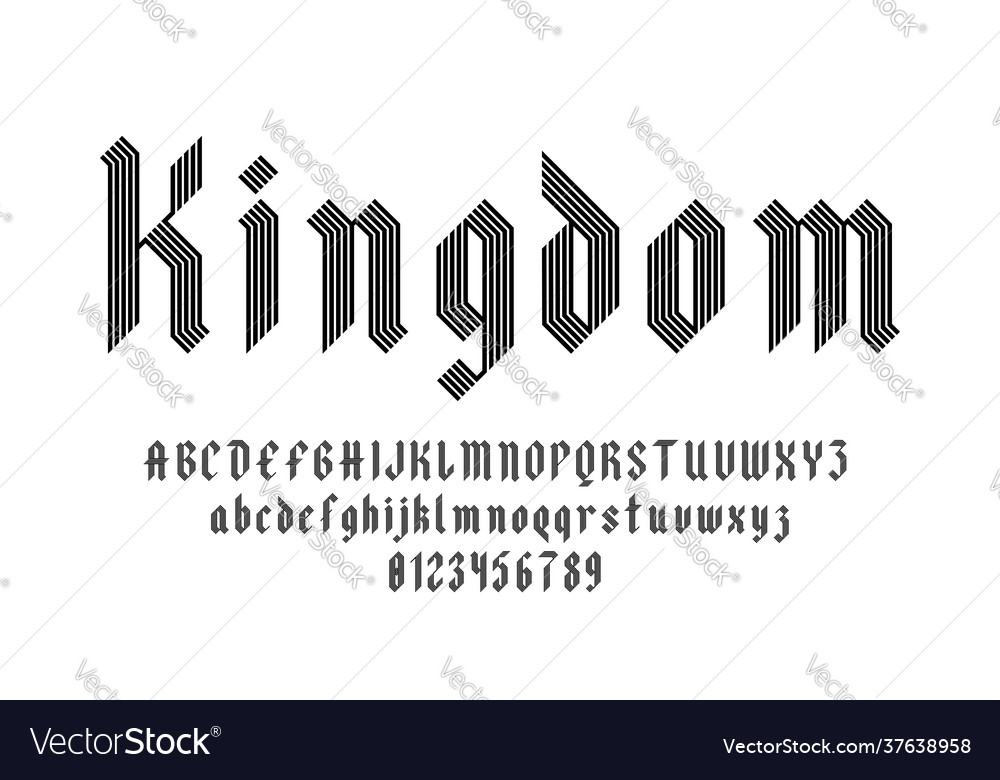 Set alphabets font letters and numbers vector image Set alphabets font letters and numbers