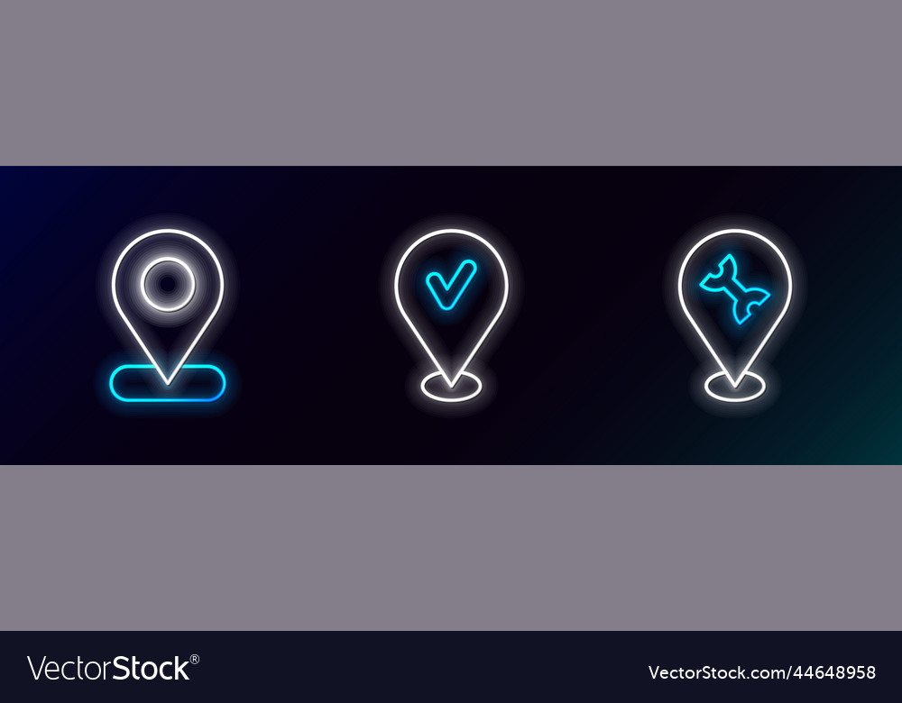 Set line car service location and with check mark Vector Image Set line car service location and with check mark