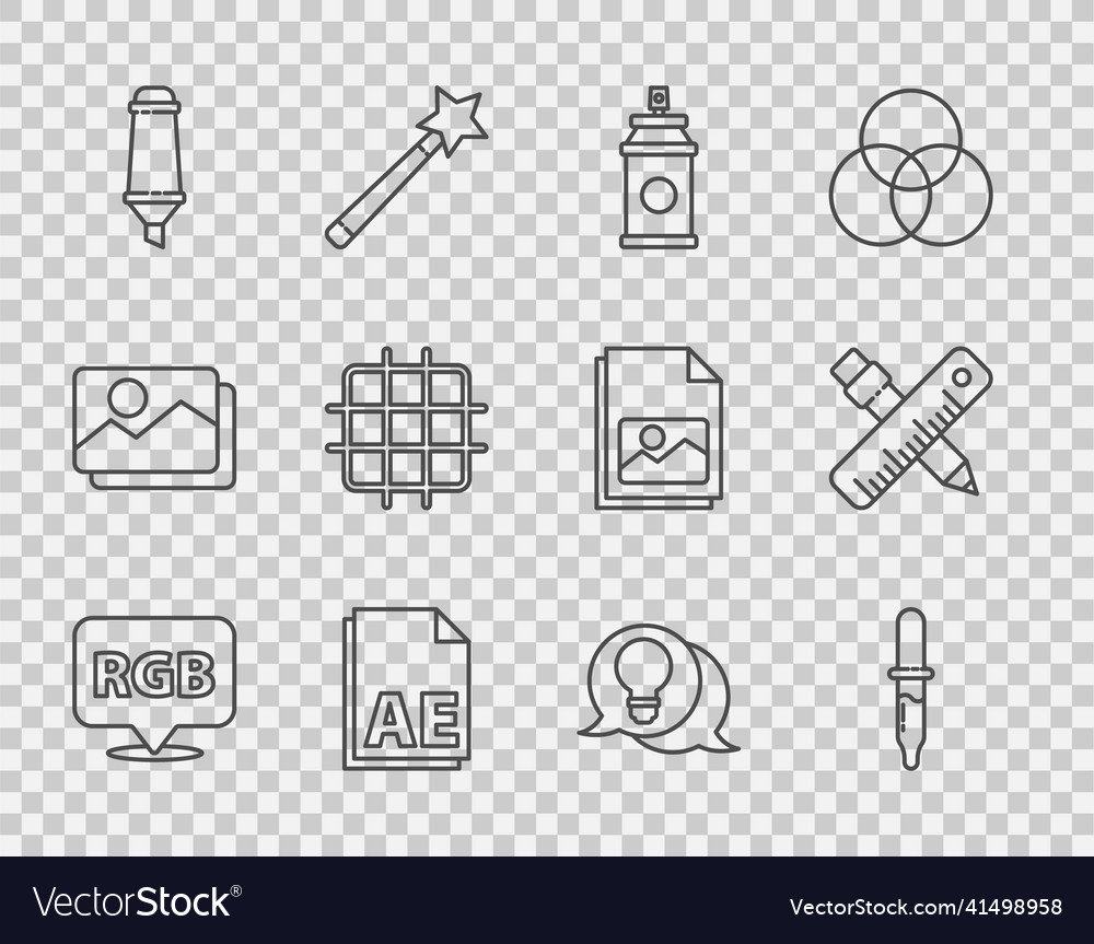 Set line speech bubble with rgb and cmyk pipette vector image Set line speech bubble with rgb and cmyk pipette