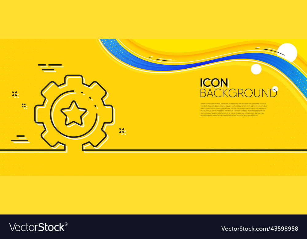 Settings gear line icon cogwheel with star sign