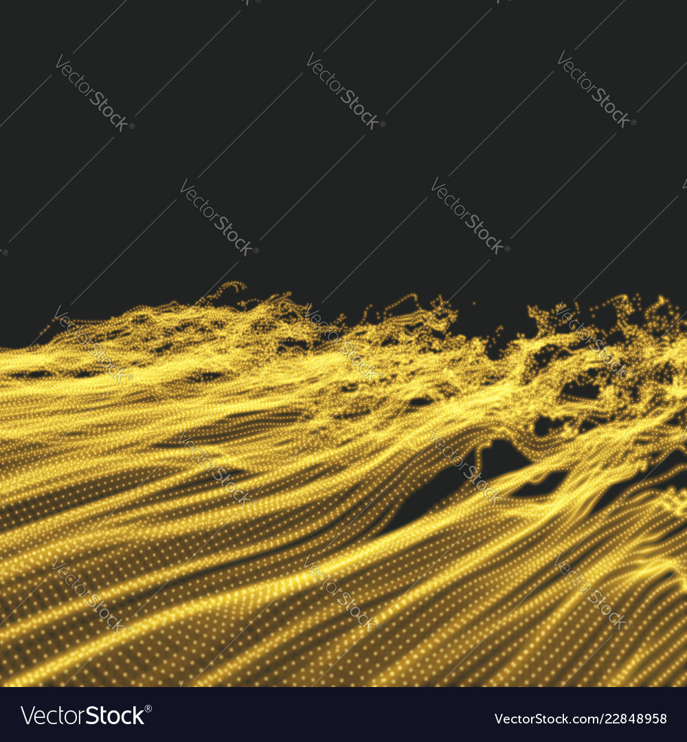 Wave background with dots network design Vector Image Wave background with dots network design