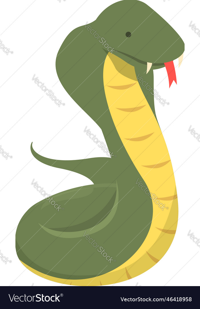 Blue Cobra Snake Cartoon Icon Vector Illustration Stock