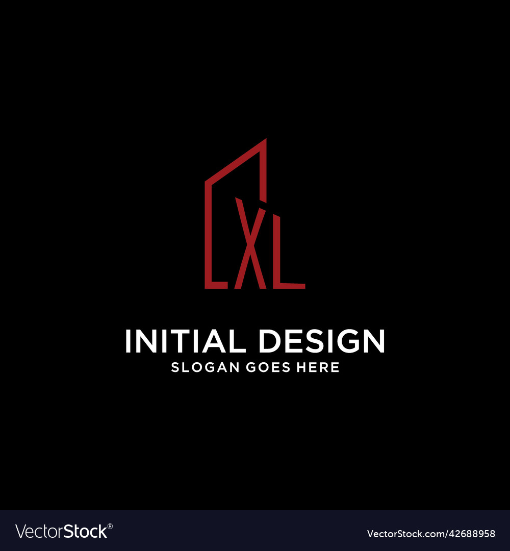 Xl initial monogram with building logo design