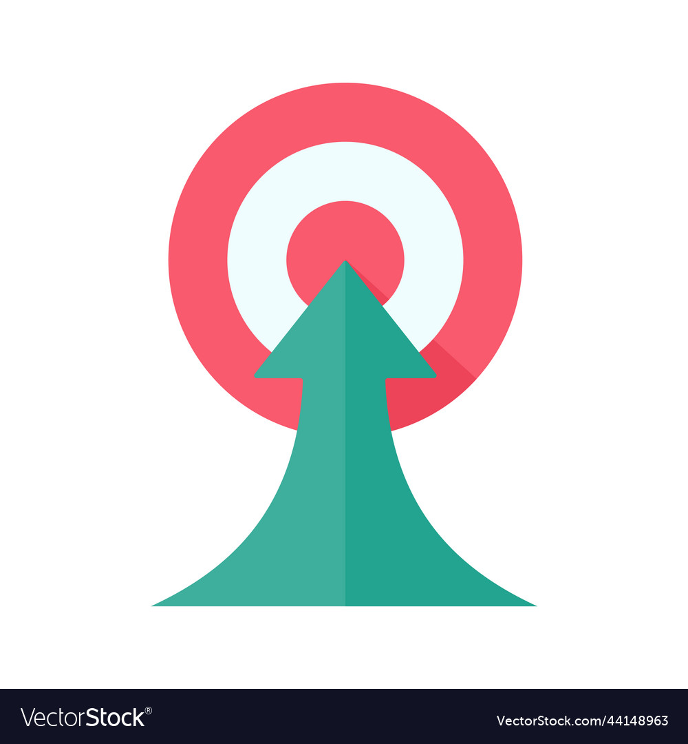 Arrow pointing towards the target concept vector image Arrow pointing towards the target concept
