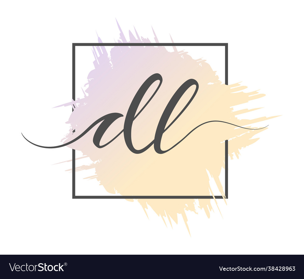 Calligraphic lowercase letters dl are written vector image Calligraphic lowercase letters dl are written