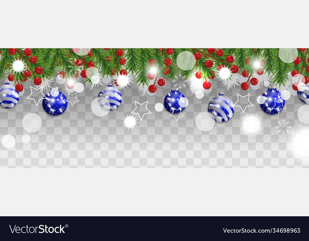 Christmas and happy new year border or garland