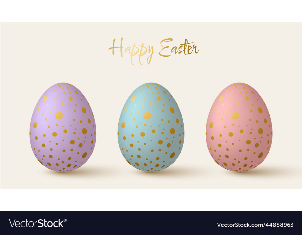 Easter eggs collection cute 3d design elements