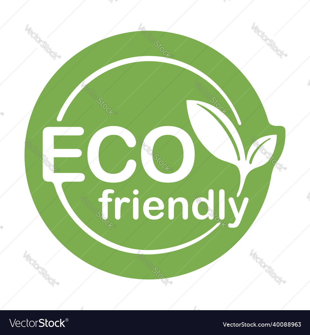 Eco friendly flat circle icon stamp
