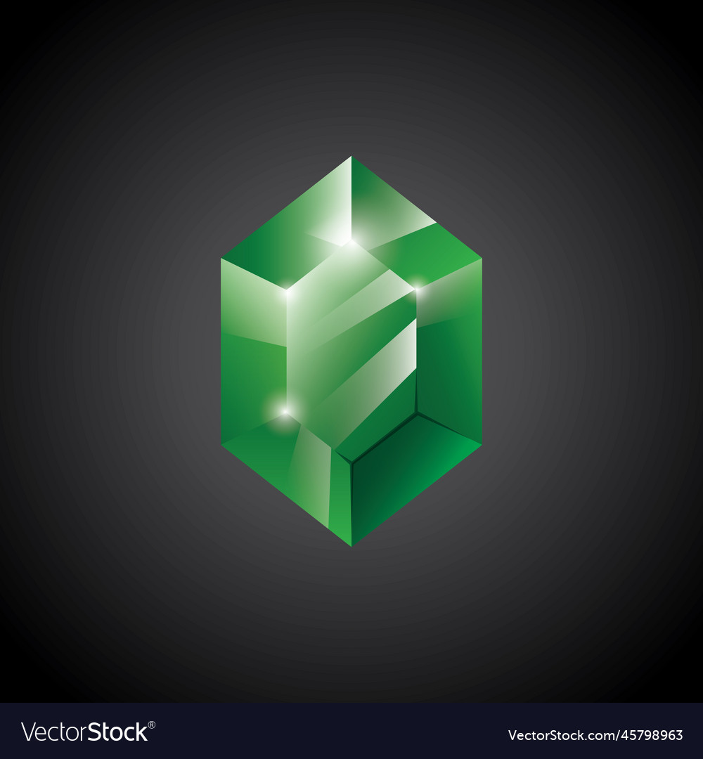 Gem precious stone game loot ui icon vector image Gem precious stone game loot ui icon