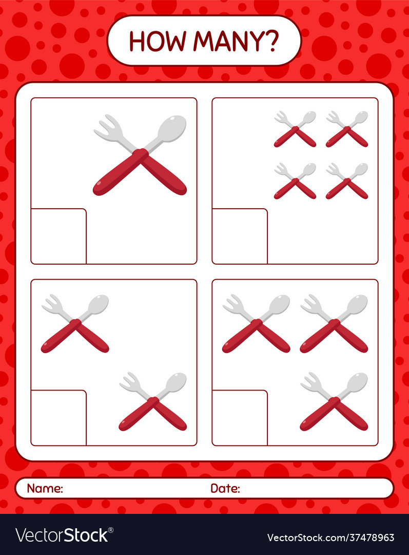 How many counting game with spoon and fork