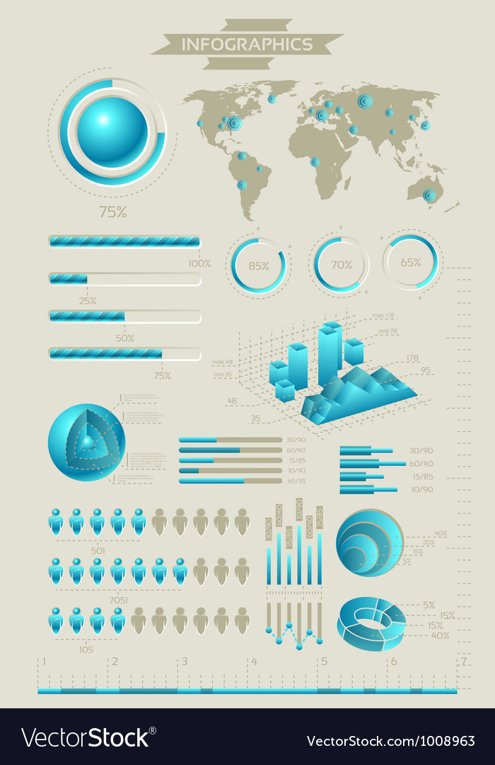 Infographic Collection With Labels Royalty Free Vector Image