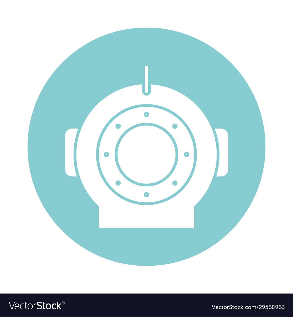 Isolated diver helmet block style icon