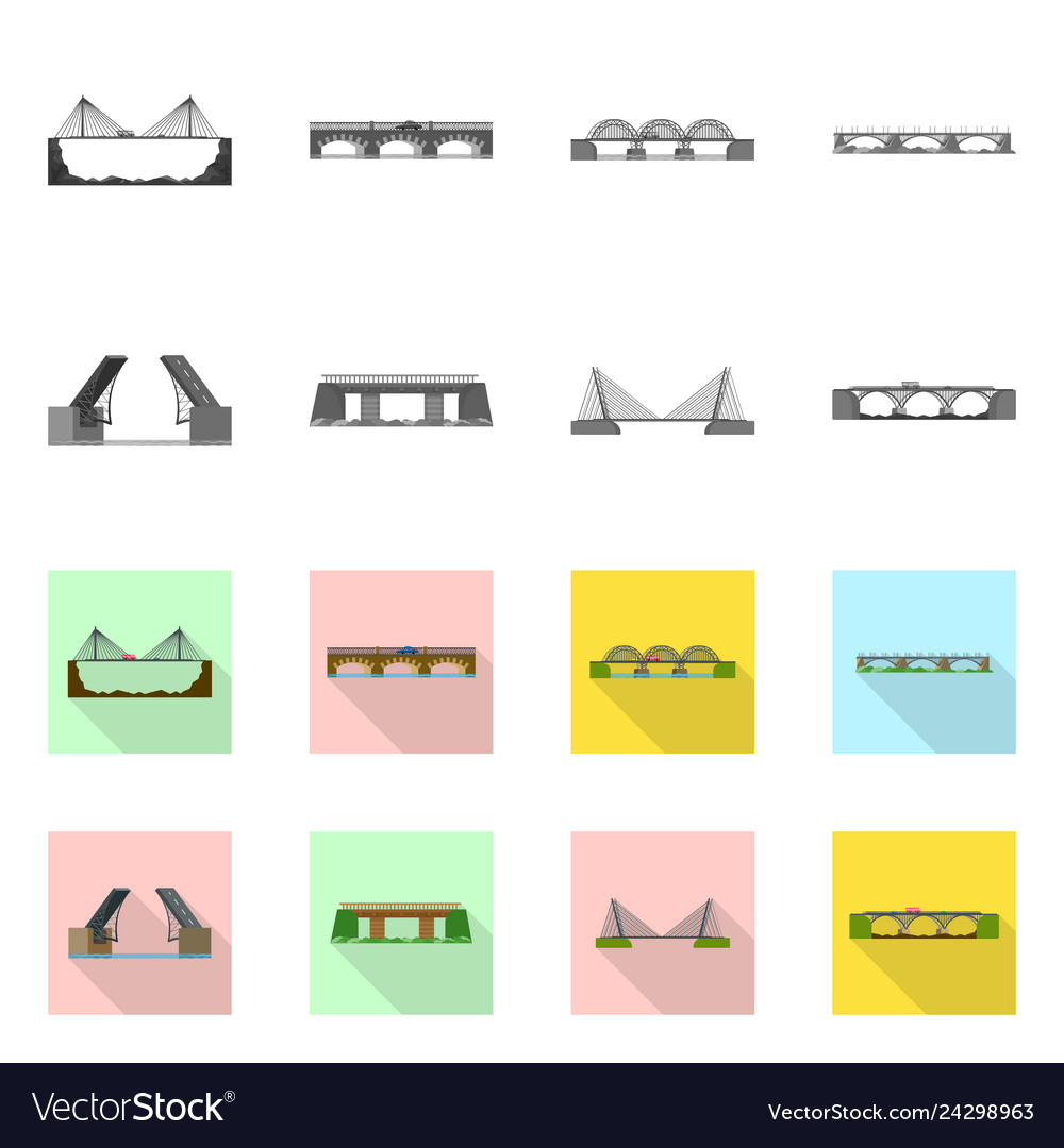 Isolated object of connection and design logo set vector image Isolated object of connection and design logo set