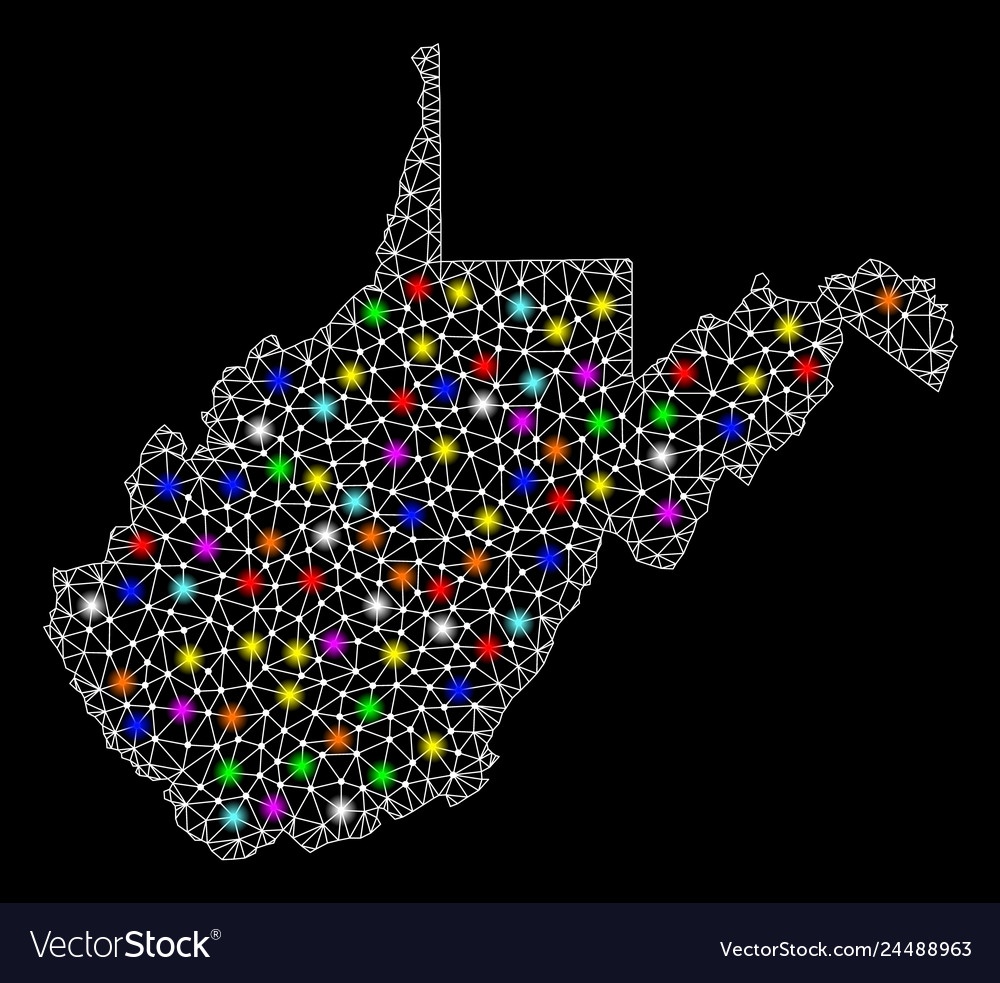 Mesh wire frame map west virginia state Vector Image Mesh wire frame map west virginia state
