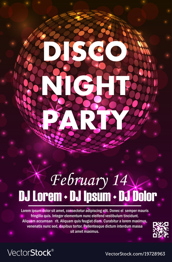 Night dance party music poster template