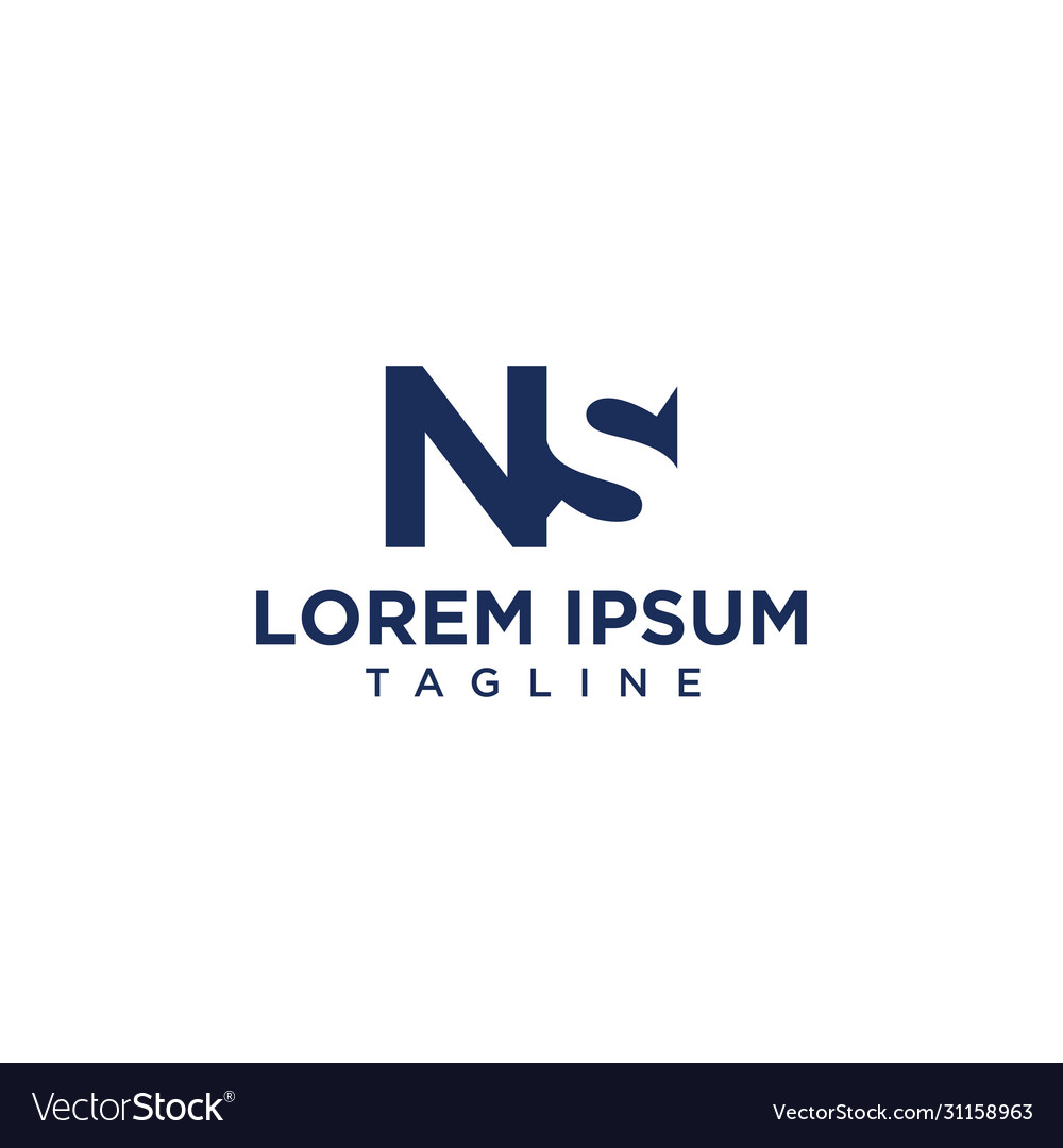 Ns negative space logo Royalty Free Vector Image