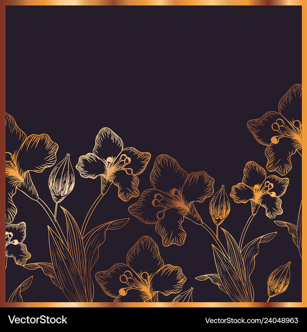 Pattern flowers and leafs isolated icon Royalty Free Vector