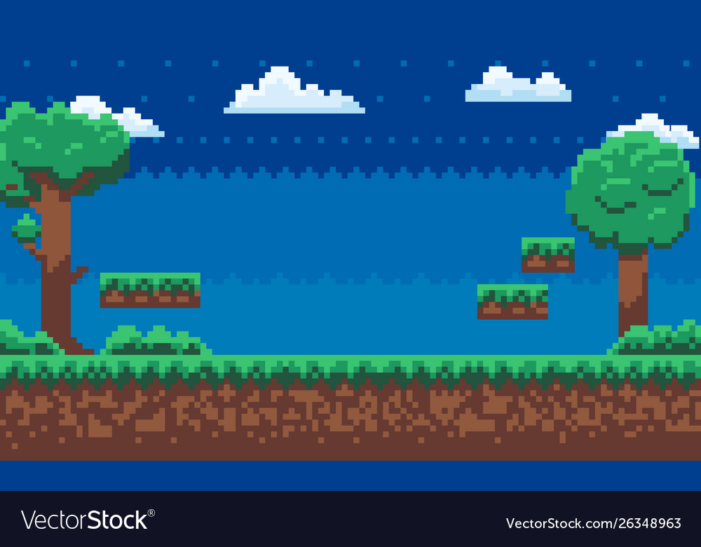 Pixel Abenteuer Grün Landschaft