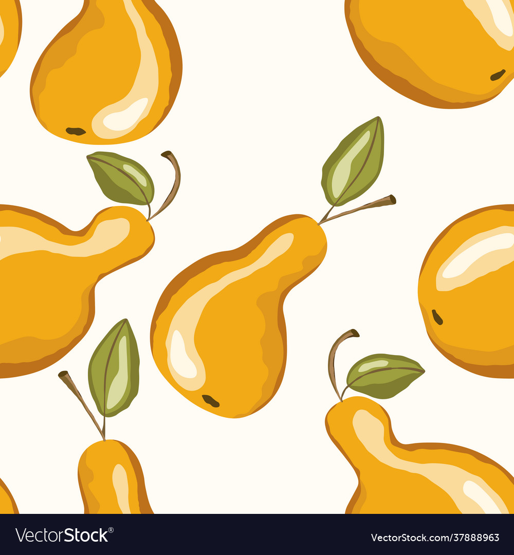 Seamless pattern with pear on white background vector image Seamless pattern with pear on white background