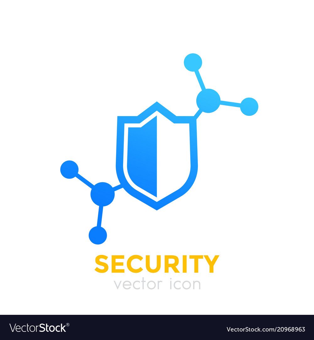 Security icon with shield vector image Security icon with shield