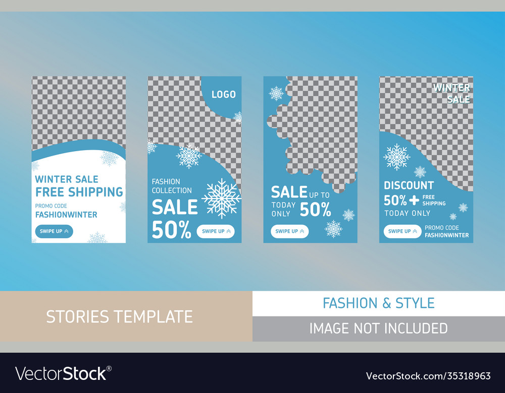 Stories templates winter sale modern beautiful