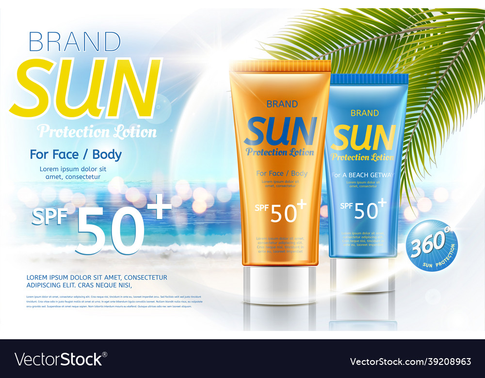 Sunscreen tube product Royalty Free Vector Image