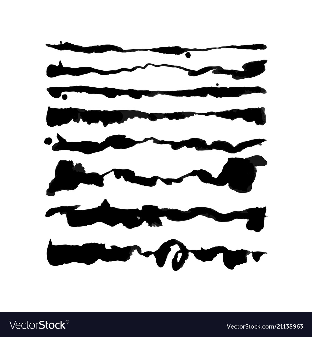 Watercolor script brushes set vector image Watercolor script brushes set