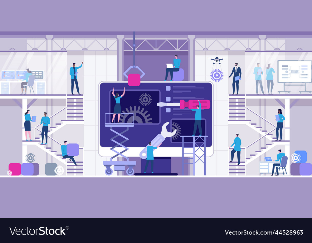 Web development and coding flat vector image Web development and coding flat
