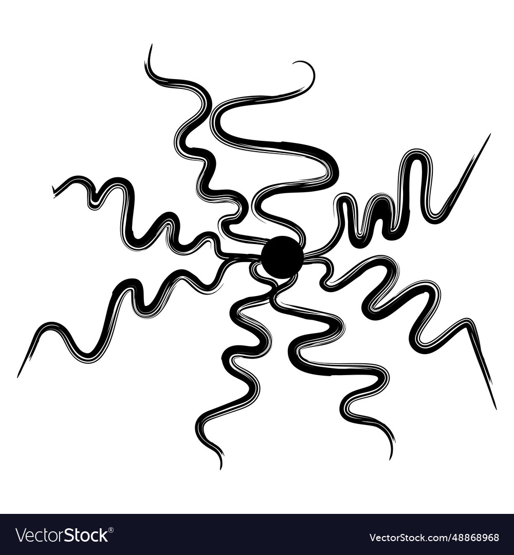 Abstract silhouette of a twisting black curl