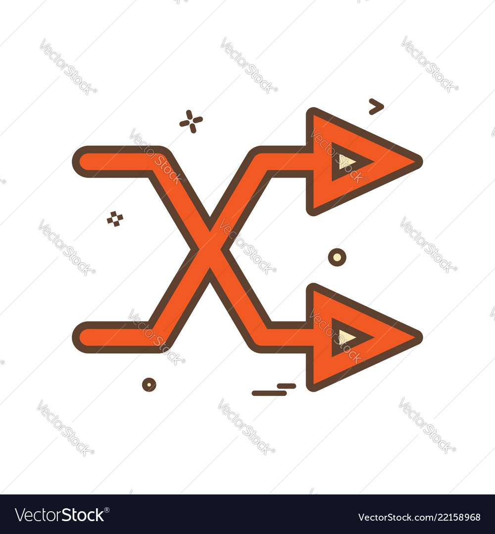 Arrow direction intersecting right two icon design vector image Arrow direction intersecting right two icon design