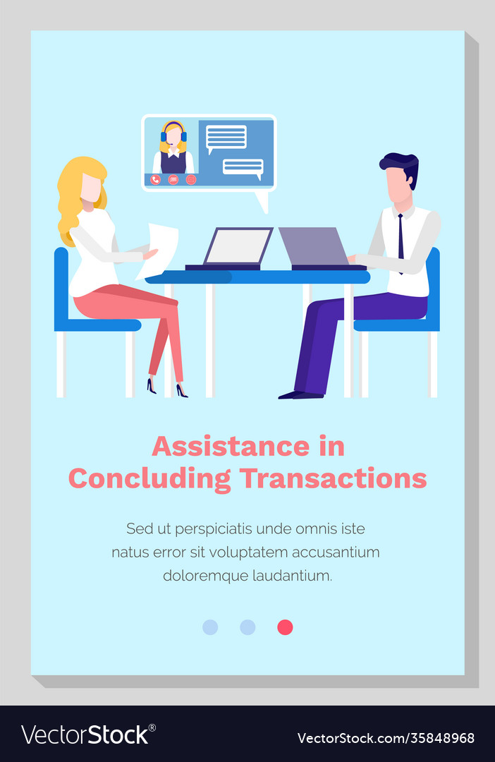 Assistance in concluding transactions webpage