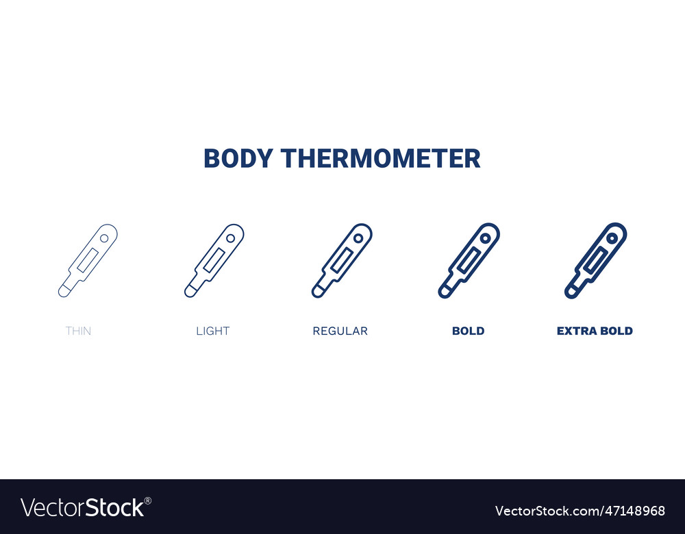 Körperthermometer Icon dünnes Licht regelmäßig fett Vector Image Körperthermometer Icon dünnes Licht regelmäßig fett