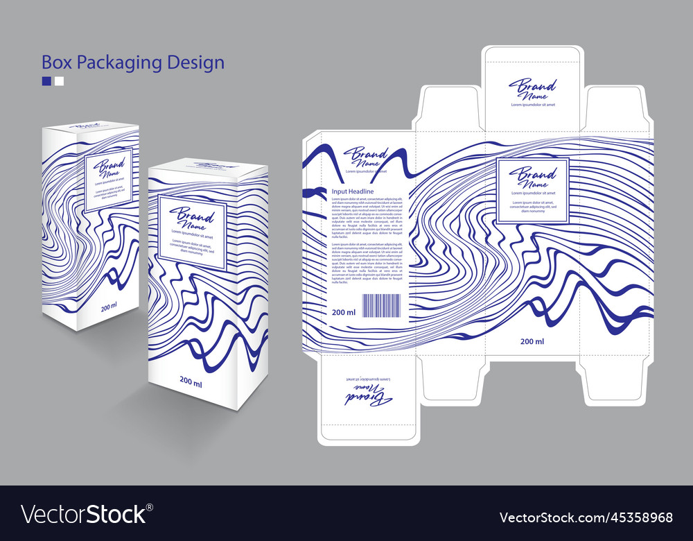 Box packaging design template