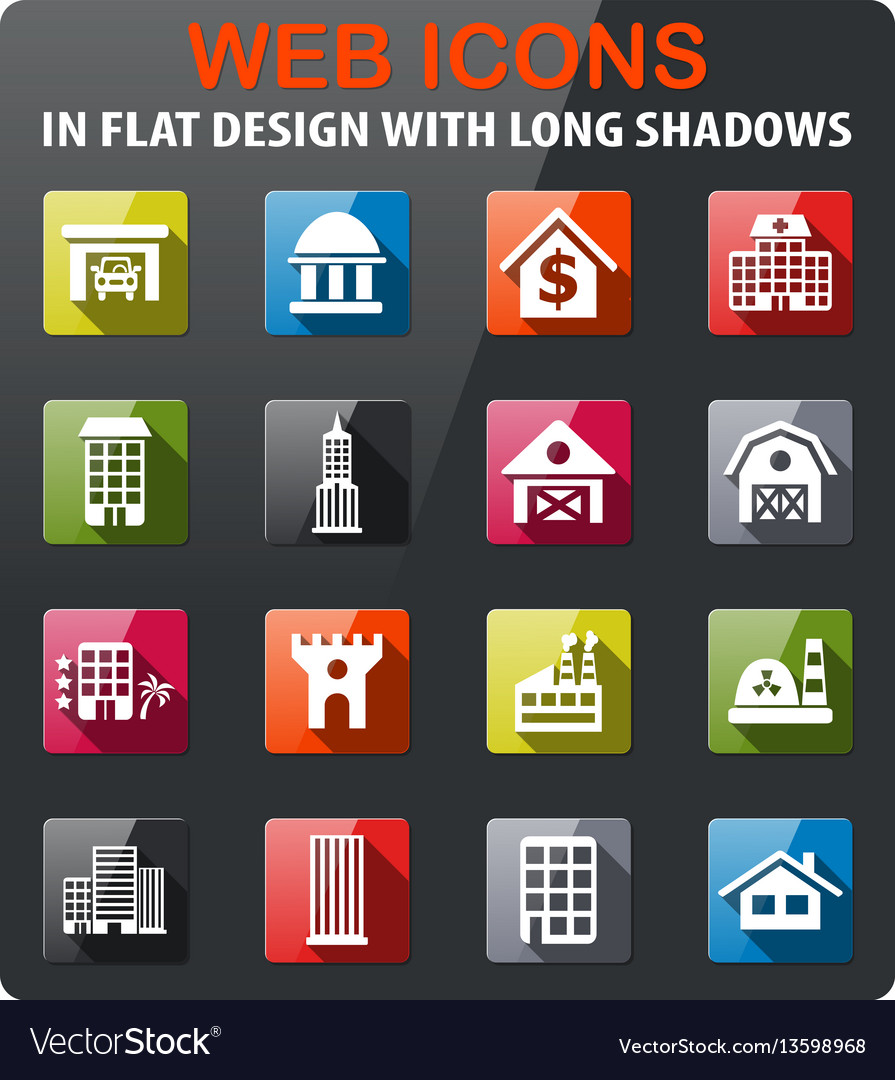 Building icon set vector image Building icon set