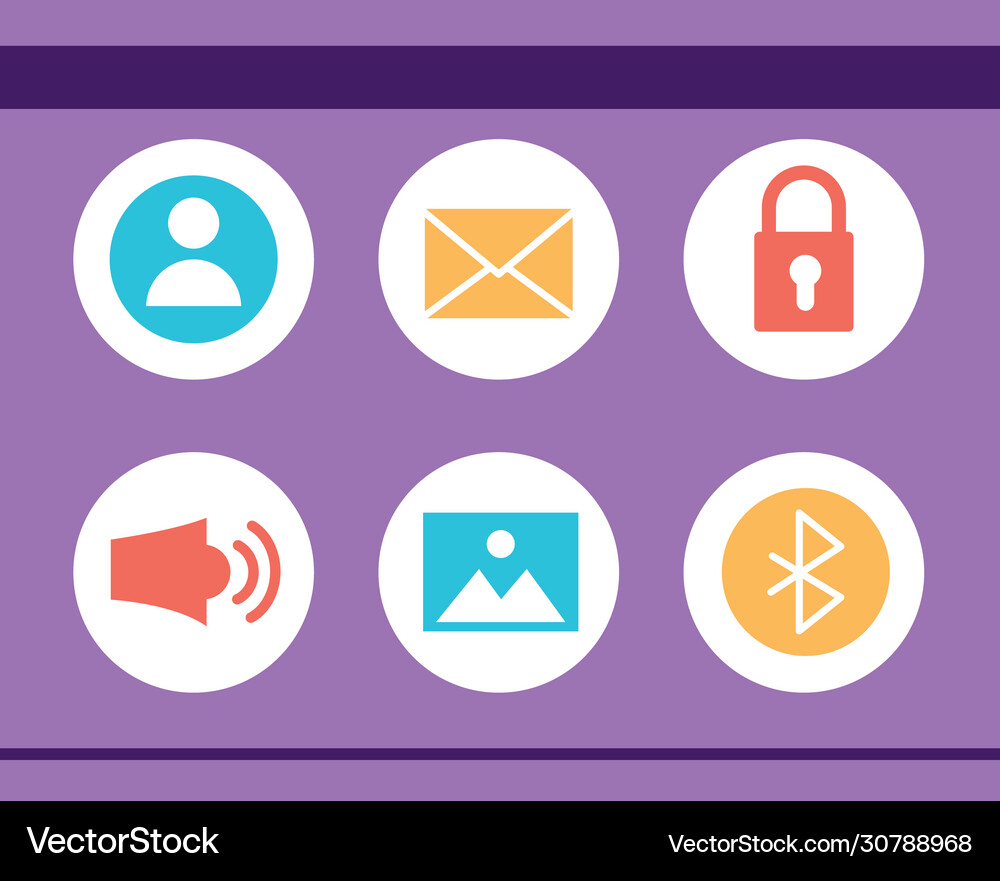 Bundle user interface set icons Royalty Free Vector Image