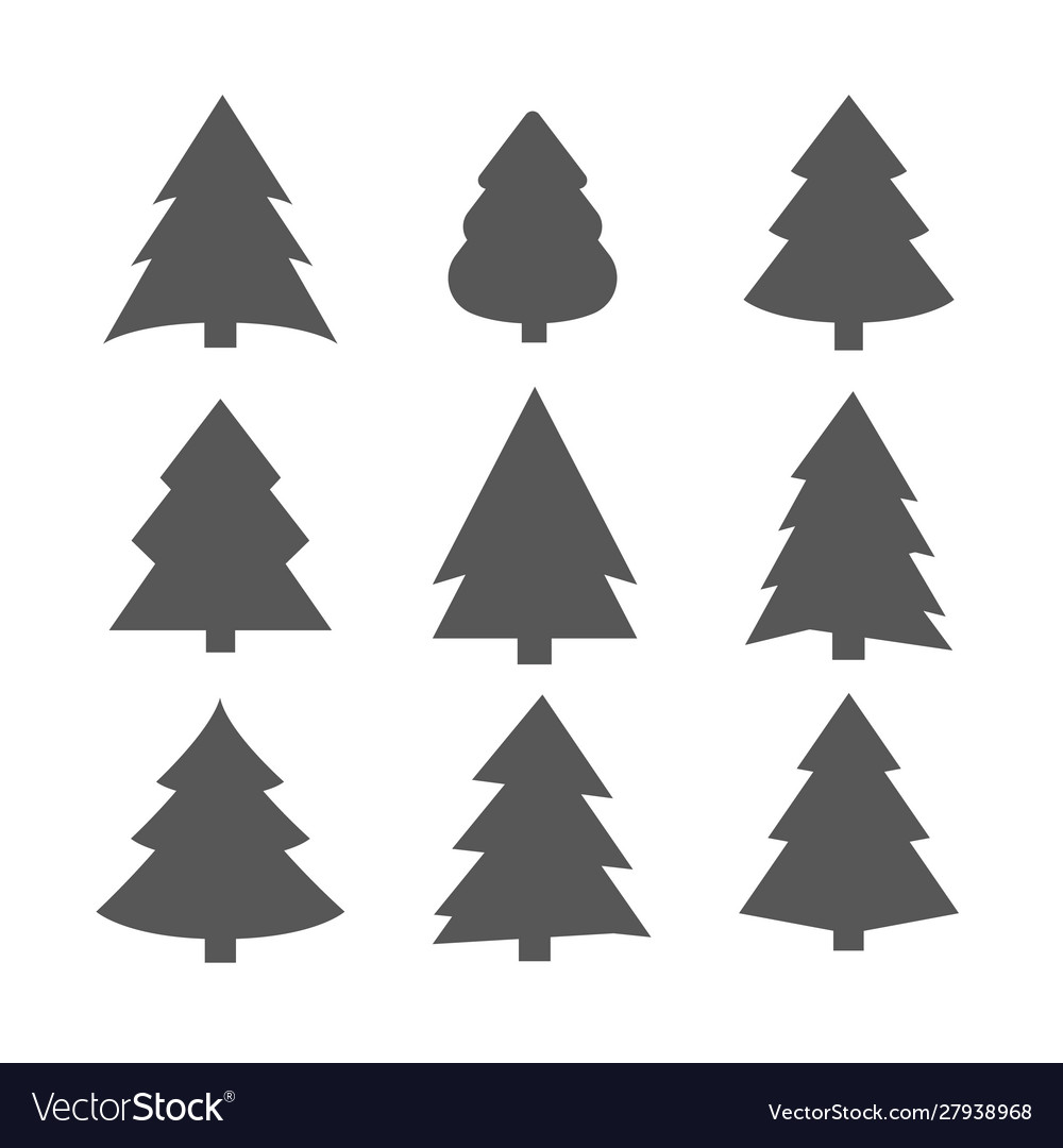 Christmas trees set