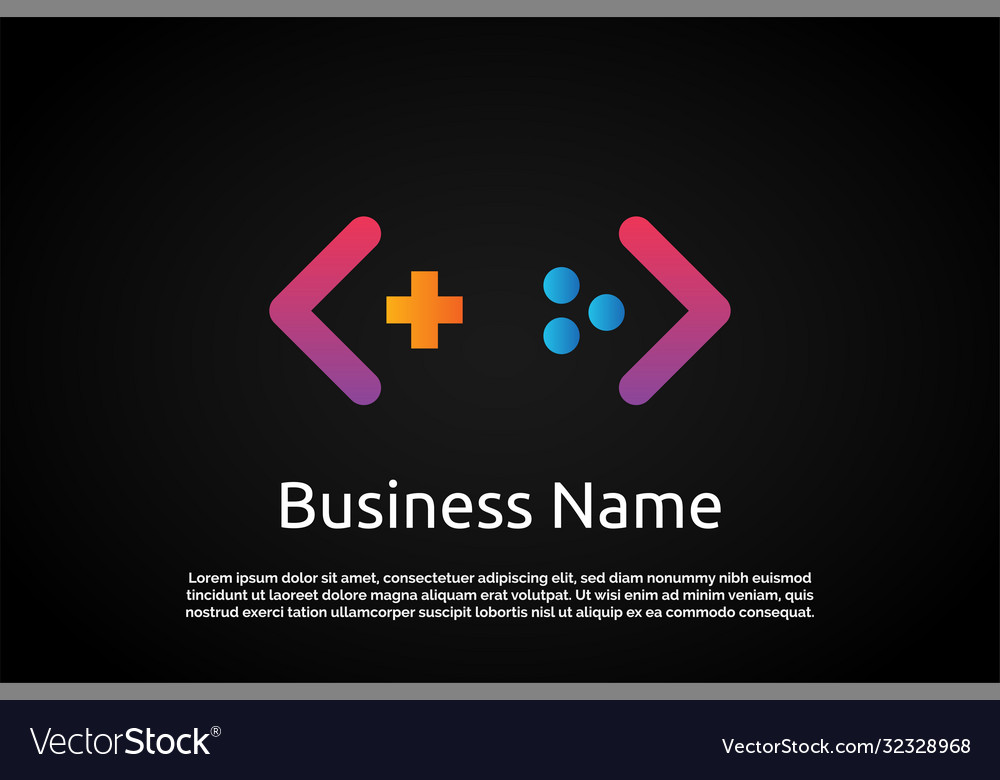 Coding games logo template vector image Coding games logo template