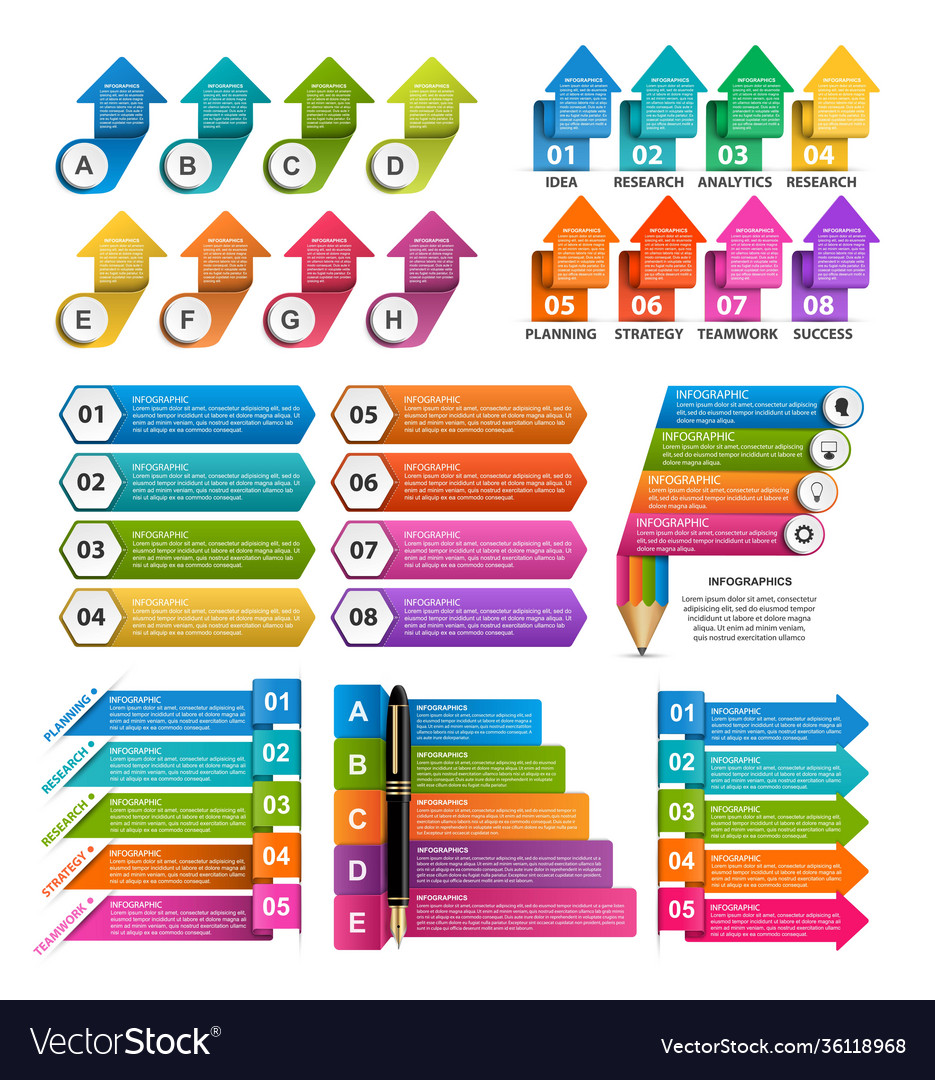 Collection infographics design elements