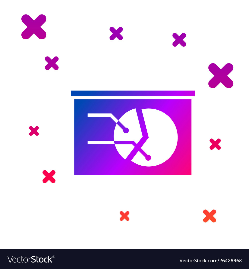 Color board with graph chart icon isolated