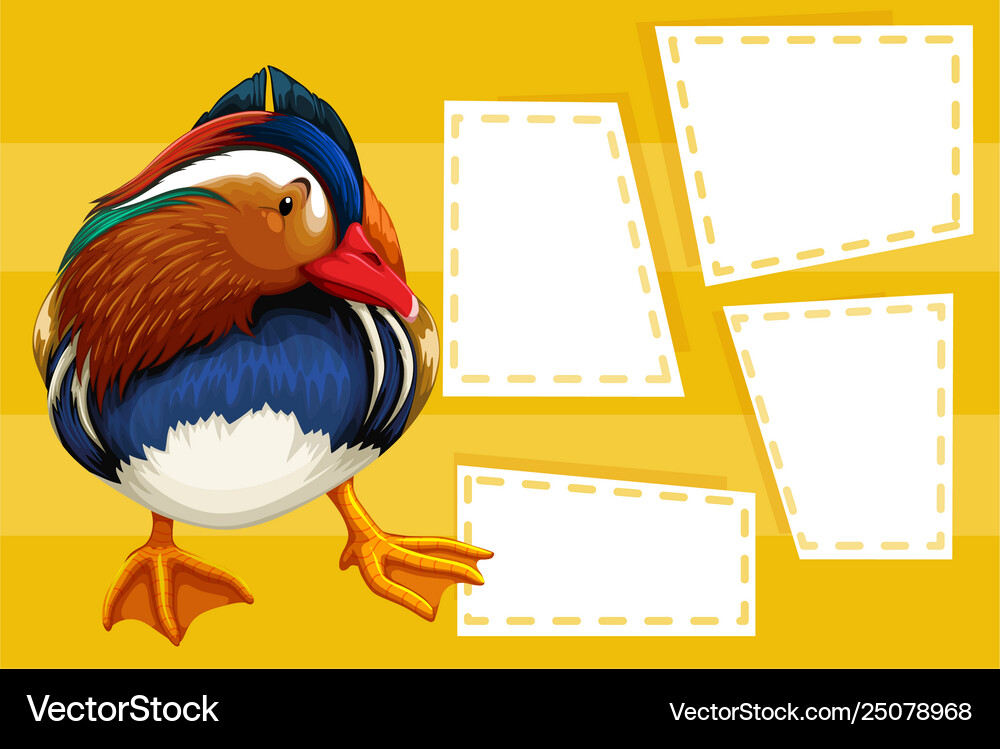 Duck Image Annotation Duck on note template Royalty Free Vector Image