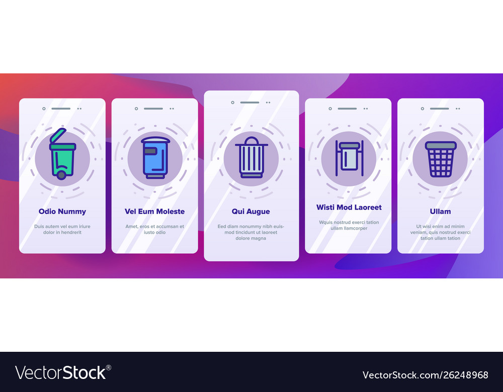 Dumpster garbage container onboarding vector image Dumpster garbage container onboarding