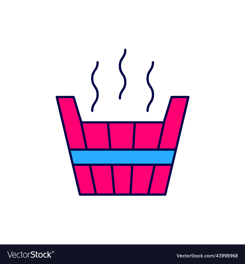 Gefüllte Umriss Sauna Eimer Ikone isoliert vector image Gefüllte Umriss Sauna Eimer Ikone isoliert