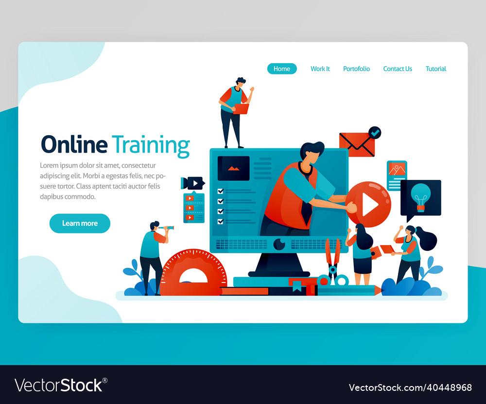 For online training landing page web and learning