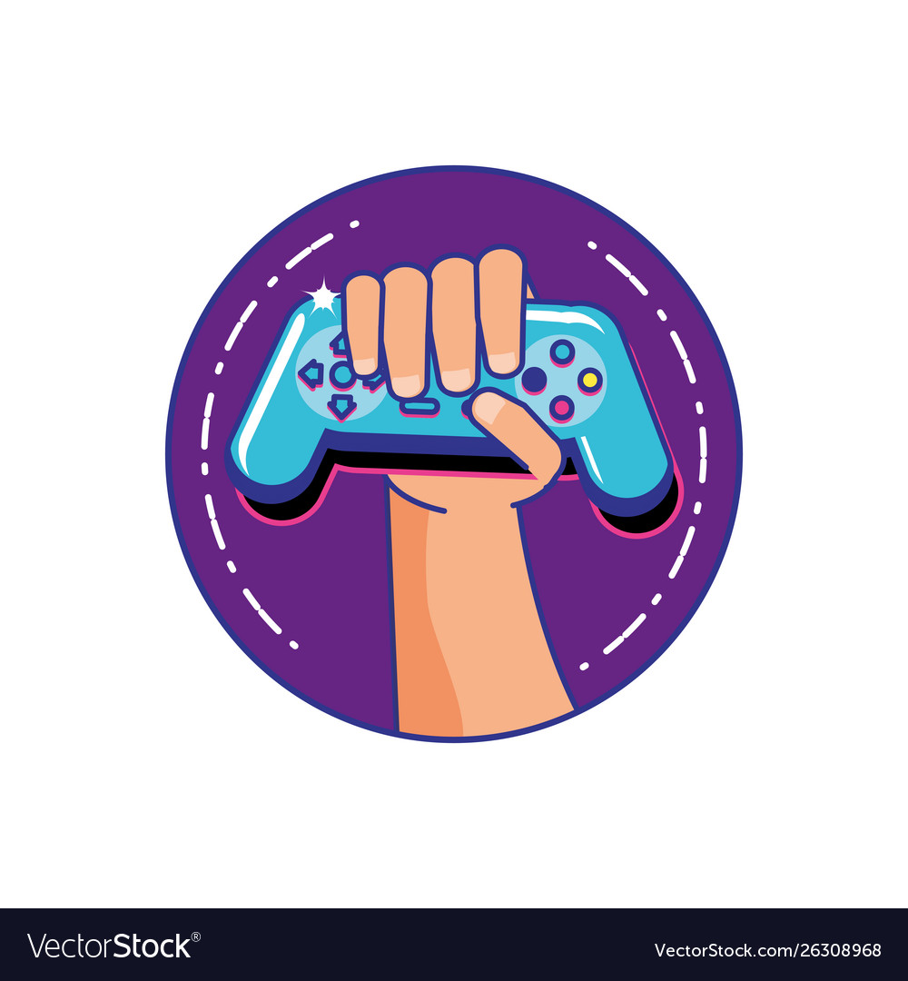 Hand user with video game control retro